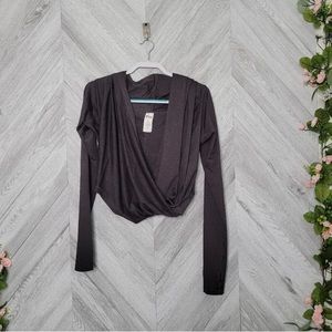 Zyia charcoal yoga shawl worn once, size small